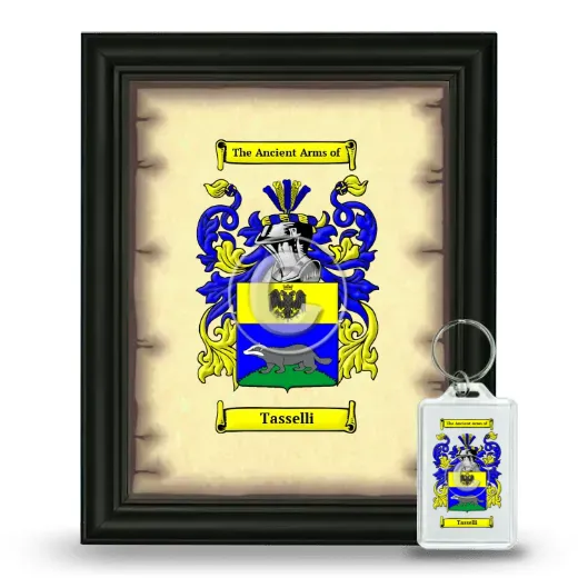 Tasselli Framed Coat of Arms and Keychain - Black
