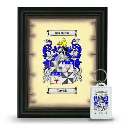Tavish Framed Coat of Arms and Keychain - Black
