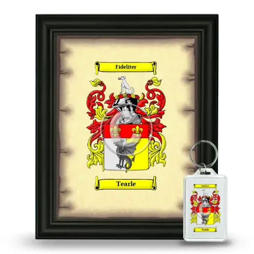 Tearle Framed Coat of Arms and Keychain - Black