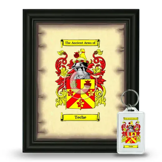 Teche Framed Coat of Arms and Keychain - Black
