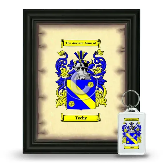 Techy Framed Coat of Arms and Keychain - Black