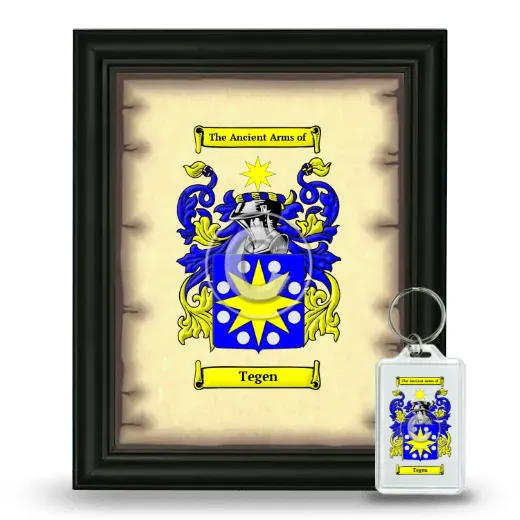 Tegen Framed Coat of Arms and Keychain - Black