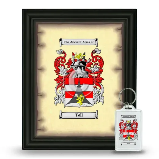 Tell Framed Coat of Arms and Keychain - Black