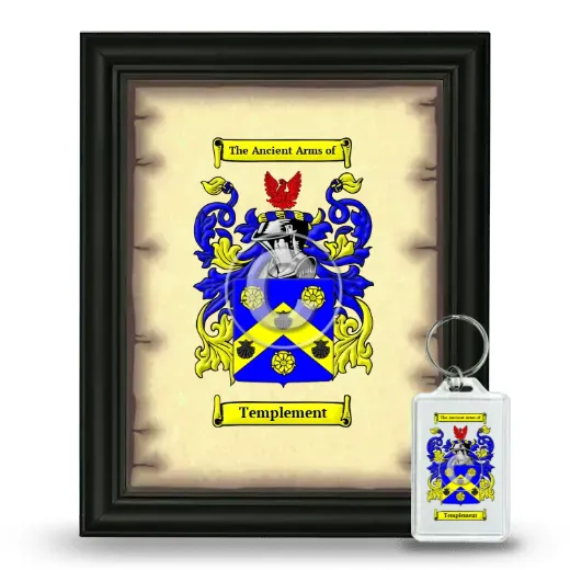 Templement Framed Coat of Arms and Keychain - Black