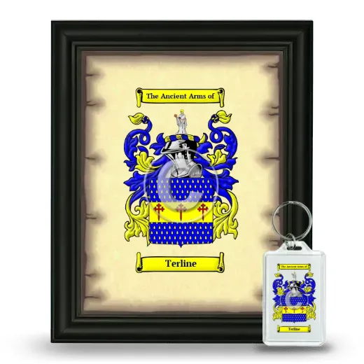 Terline Framed Coat of Arms and Keychain - Black