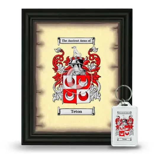 Teton Framed Coat of Arms and Keychain - Black