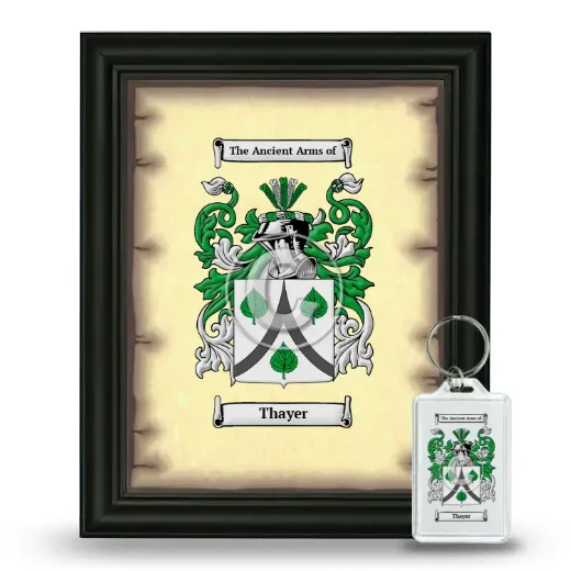 Thayer Framed Coat of Arms and Keychain - Black