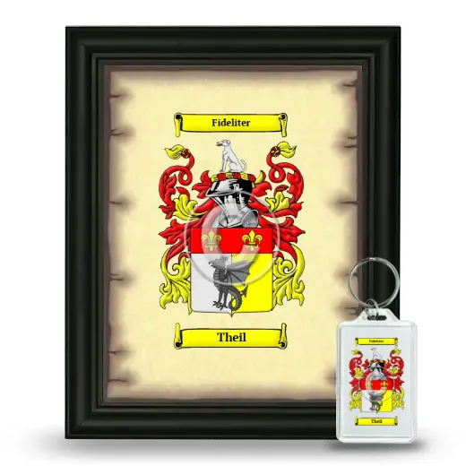 Theil Framed Coat of Arms and Keychain - Black