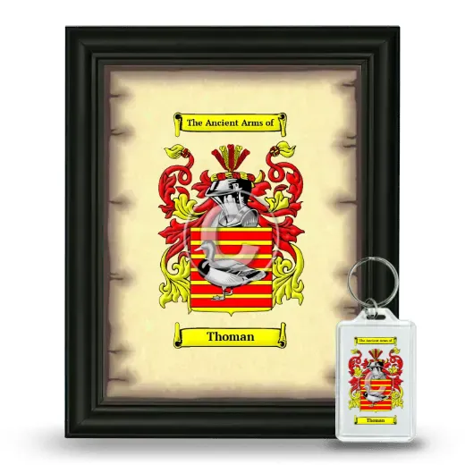 Thoman Framed Coat of Arms and Keychain - Black