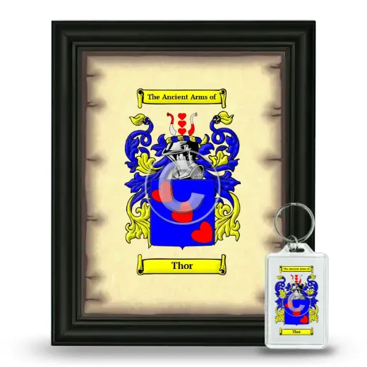 Thor Framed Coat of Arms and Keychain - Black