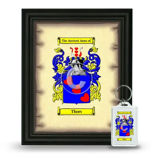 Thors Framed Coat of Arms and Keychain - Black