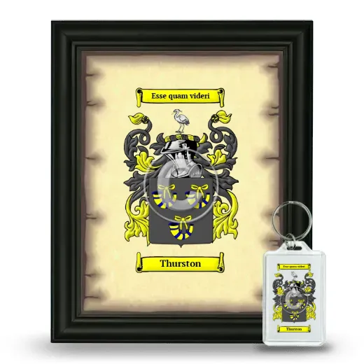 Thurston Framed Coat of Arms and Keychain - Black