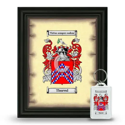 Thurvul Framed Coat of Arms and Keychain - Black