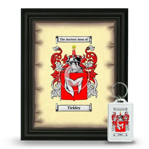 Tickley Framed Coat of Arms and Keychain - Black