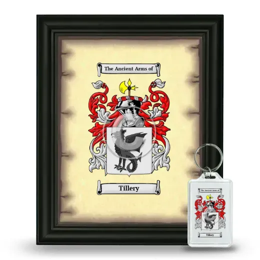 Tillery Framed Coat of Arms and Keychain - Black