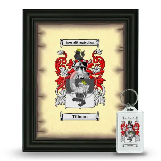 Tillman Framed Coat of Arms and Keychain - Black