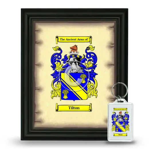 Tilton Framed Coat of Arms and Keychain - Black