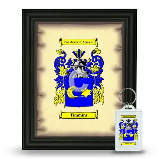 Timmins Framed Coat of Arms and Keychain - Black