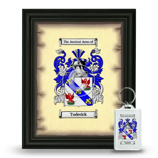 Toderick Framed Coat of Arms and Keychain - Black