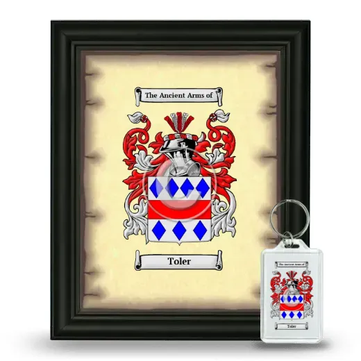 Toler Framed Coat of Arms and Keychain - Black
