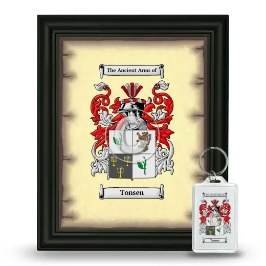 Tonsen Framed Coat of Arms and Keychain - Black