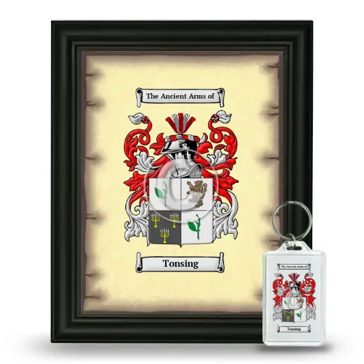 Tonsing Framed Coat of Arms and Keychain - Black