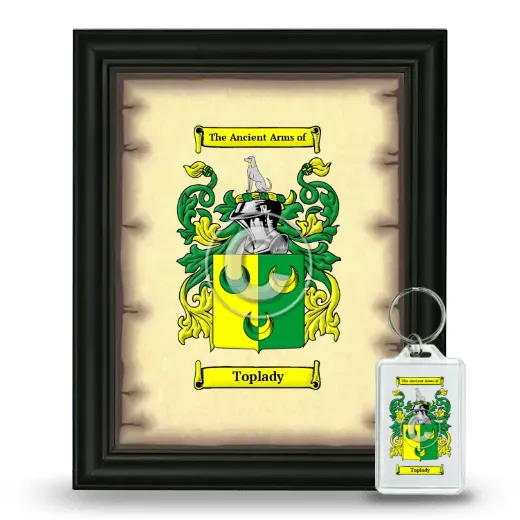 Toplady Framed Coat of Arms and Keychain - Black