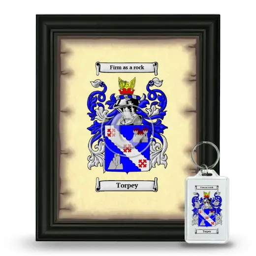 Torpey Framed Coat of Arms and Keychain - Black