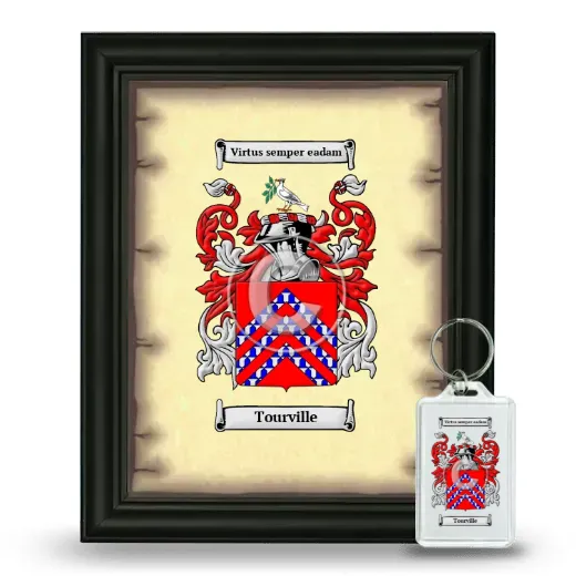 Tourville Framed Coat of Arms and Keychain - Black