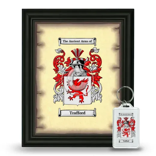 Trafford Framed Coat of Arms and Keychain - Black