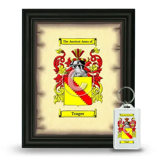 Trager Framed Coat of Arms and Keychain - Black