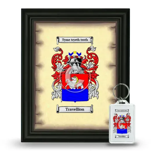 Travellion Framed Coat of Arms and Keychain - Black