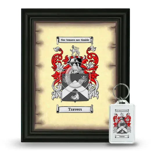 Travers Framed Coat of Arms and Keychain - Black