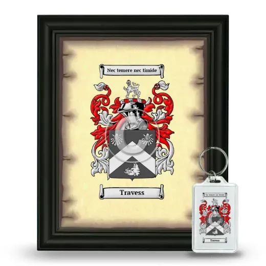 Travess Framed Coat of Arms and Keychain - Black