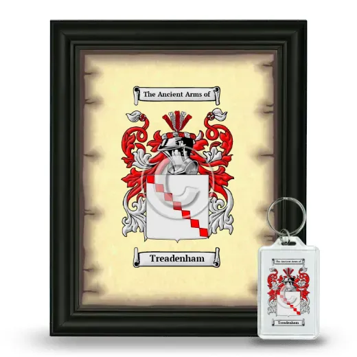 Treadenham Framed Coat of Arms and Keychain - Black