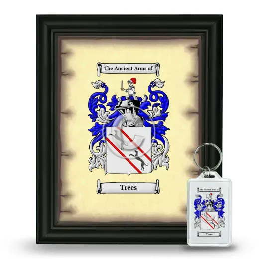 Trees Framed Coat of Arms and Keychain - Black