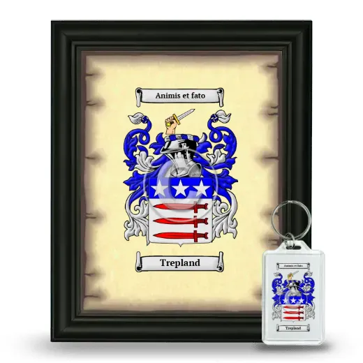 Trepland Framed Coat of Arms and Keychain - Black