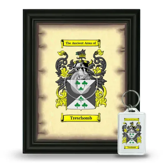 Treschomb Framed Coat of Arms and Keychain - Black