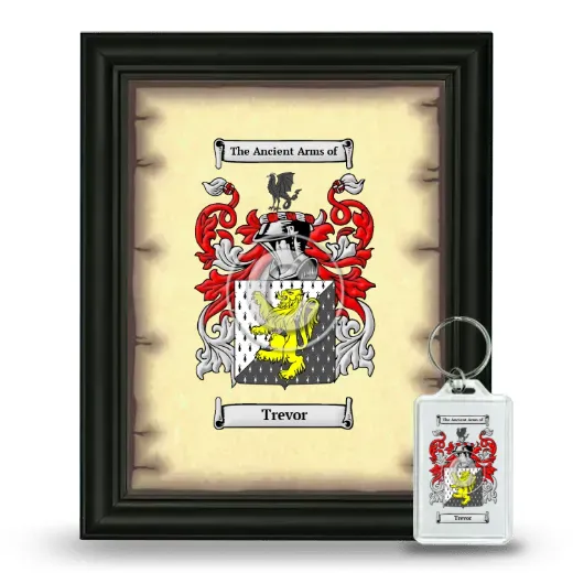 Trevor Framed Coat of Arms and Keychain - Black
