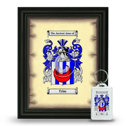 Trim Framed Coat of Arms and Keychain - Black
