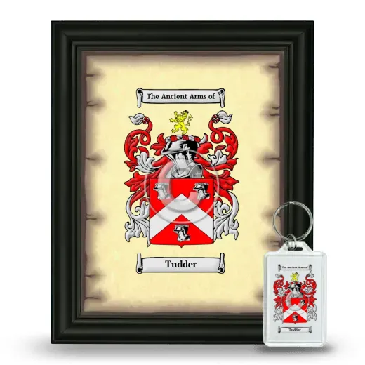 Tudder Framed Coat of Arms and Keychain - Black