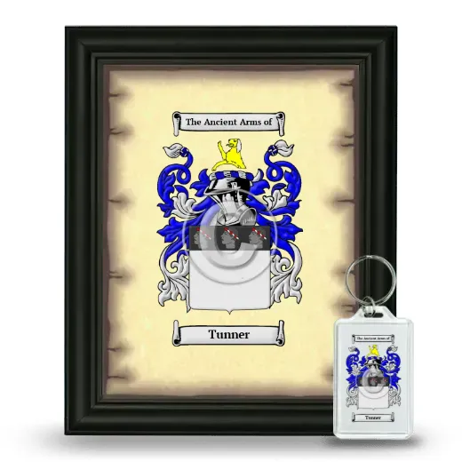 Tunner Framed Coat of Arms and Keychain - Black