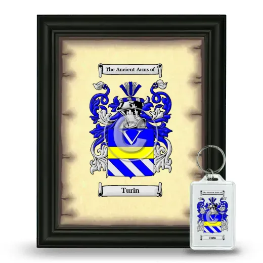 Turin Framed Coat of Arms and Keychain - Black