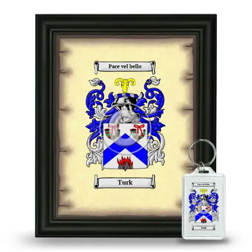 Turk Framed Coat of Arms and Keychain - Black