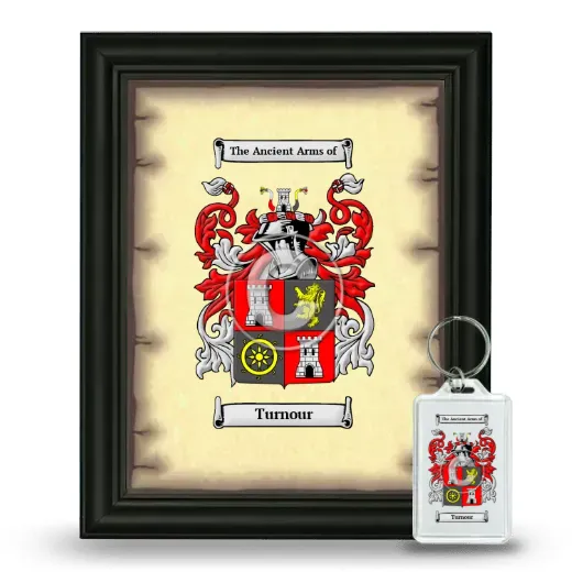 Turnour Framed Coat of Arms and Keychain - Black