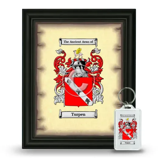 Turpen Framed Coat of Arms and Keychain - Black