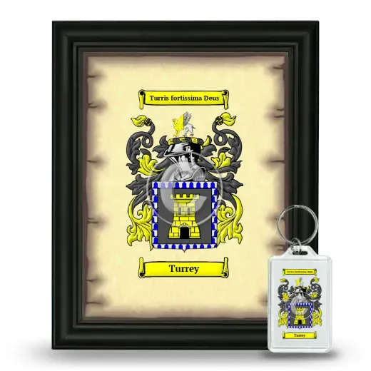 Turrey Framed Coat of Arms and Keychain - Black