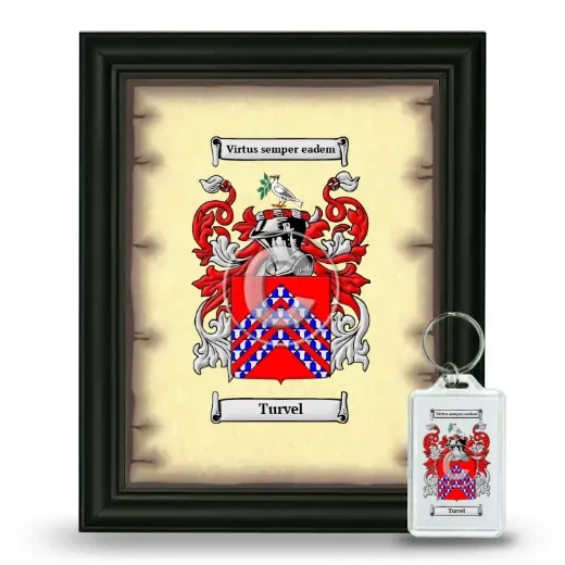 Turvel Framed Coat of Arms and Keychain - Black