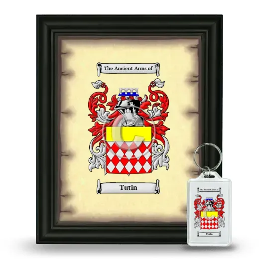 Tutin Framed Coat of Arms and Keychain - Black