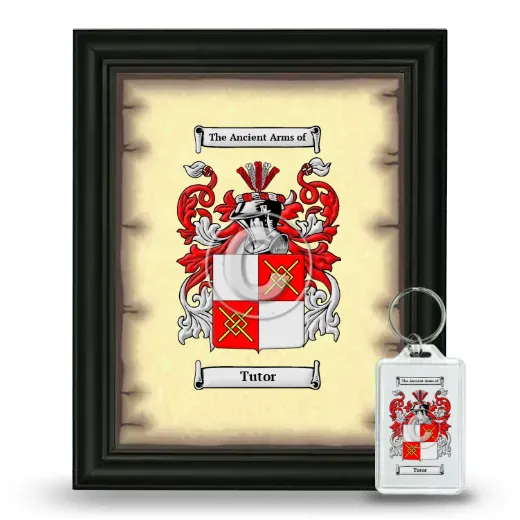 Tutor Framed Coat of Arms and Keychain - Black